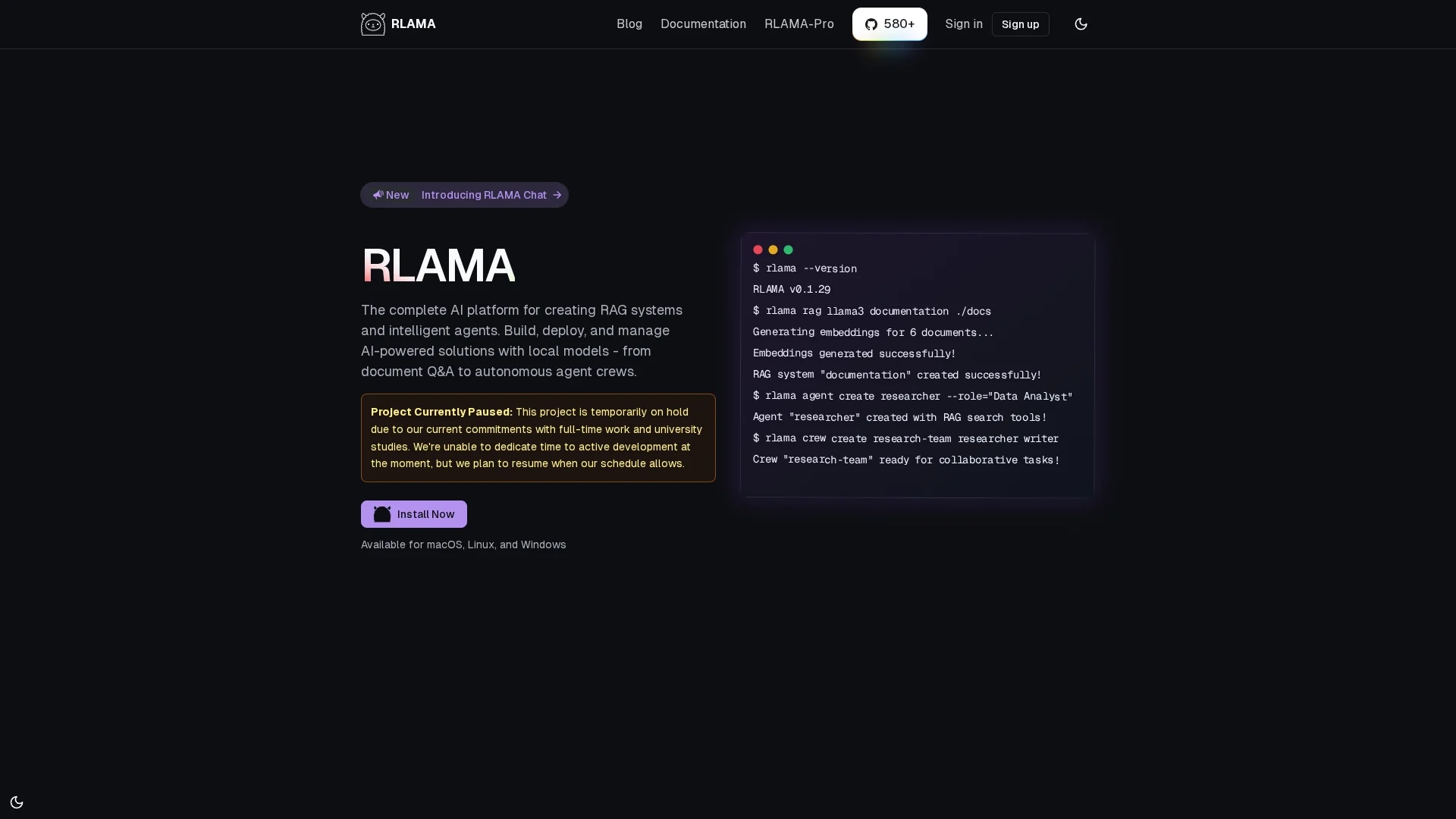 rlama homepage