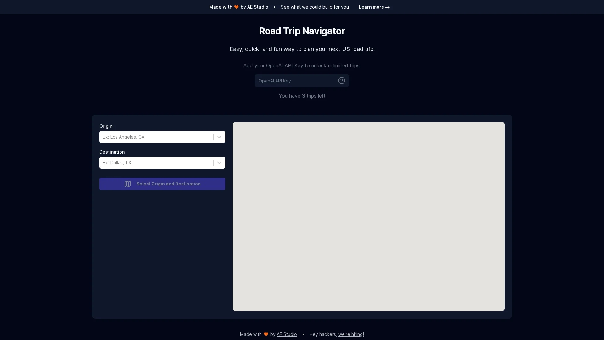 road-trip-navigator homepage