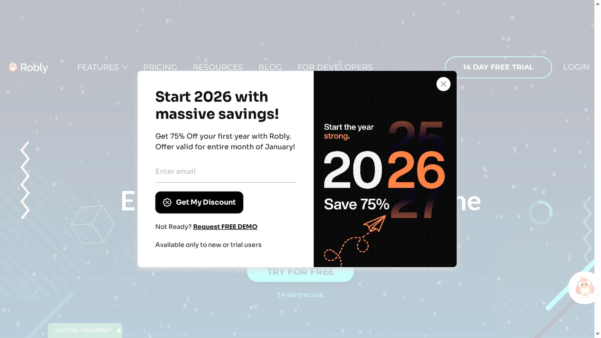 robly-email-marketing homepage