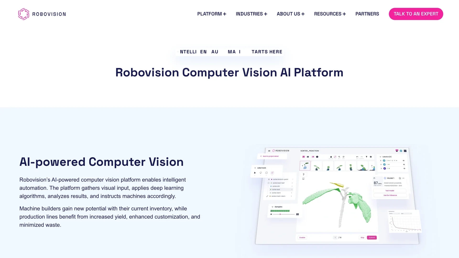 robovision-ai homepage