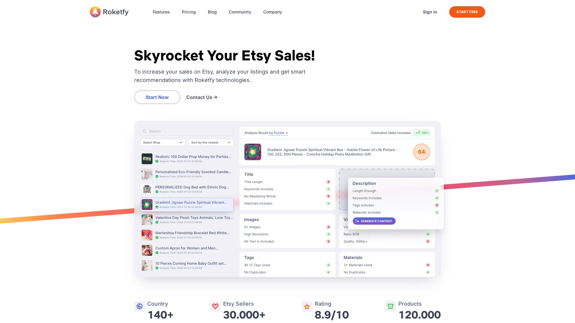 roketfy homepage