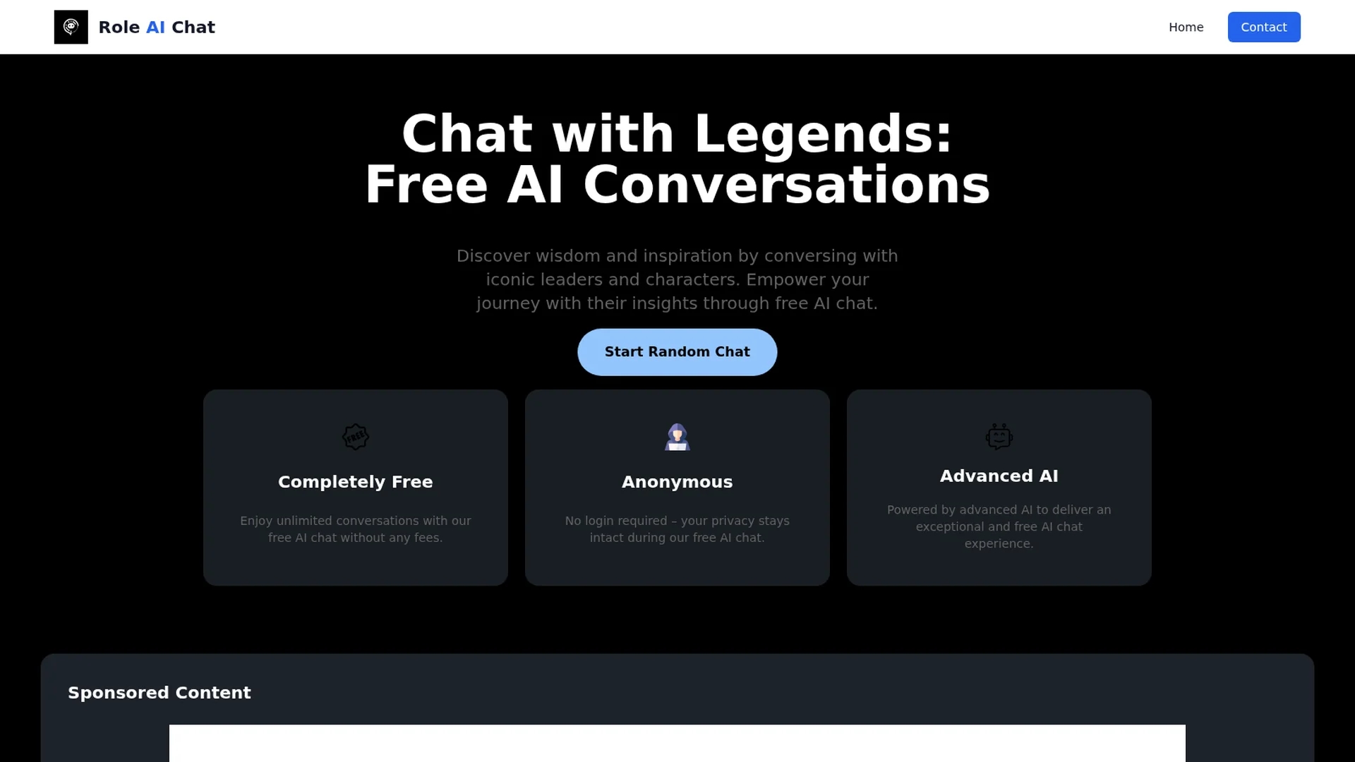 role-ai-chat homepage