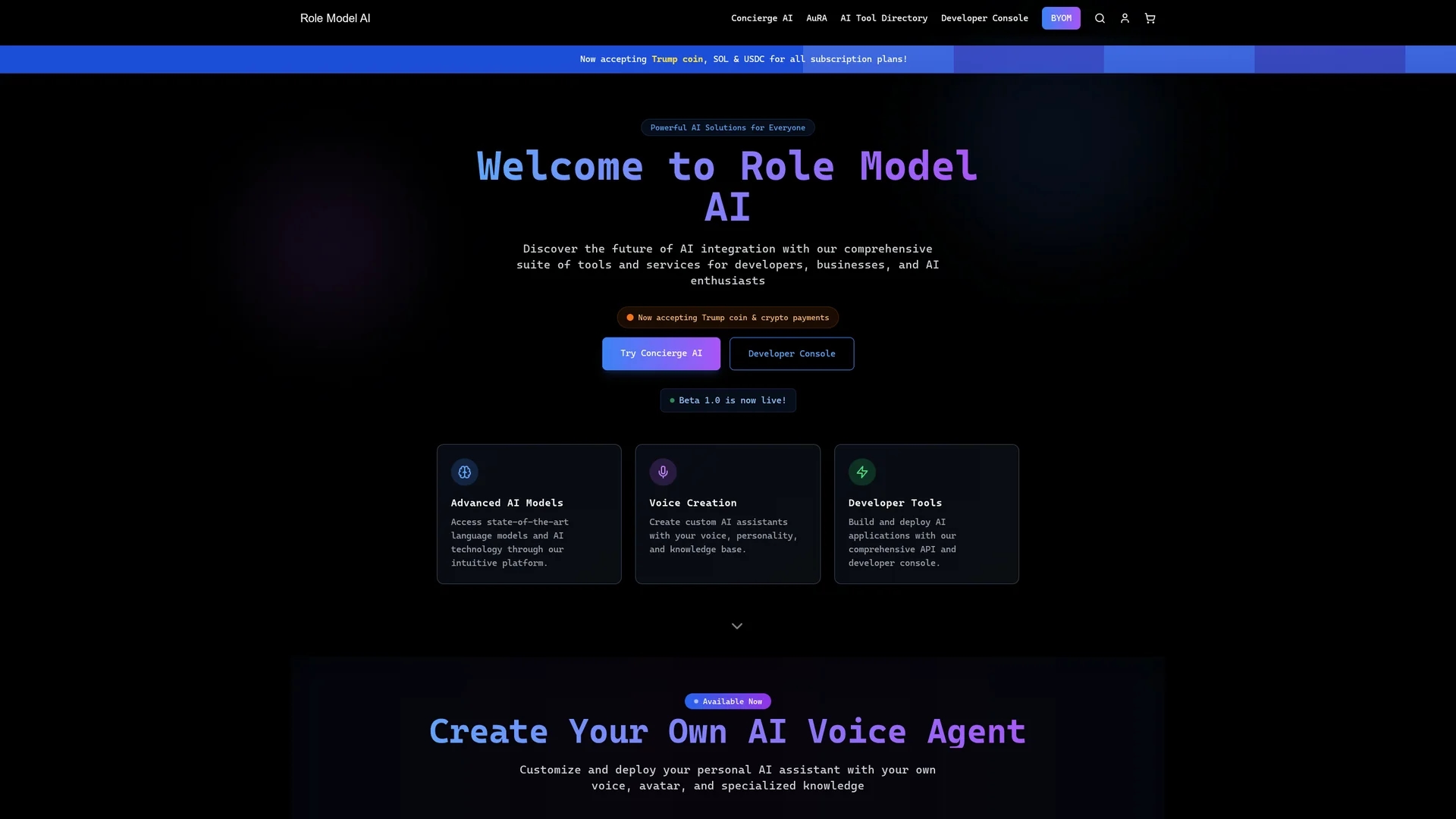 rolemodel-ai homepage