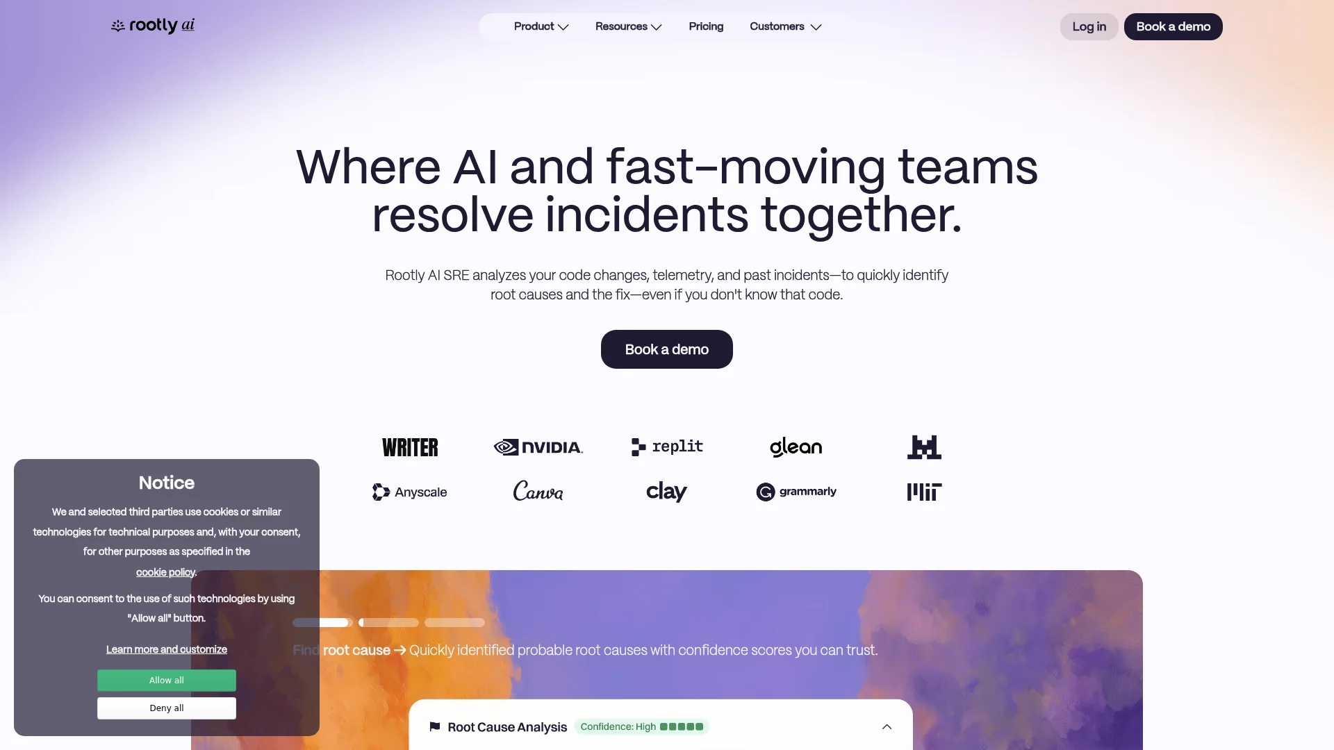 rootly homepage