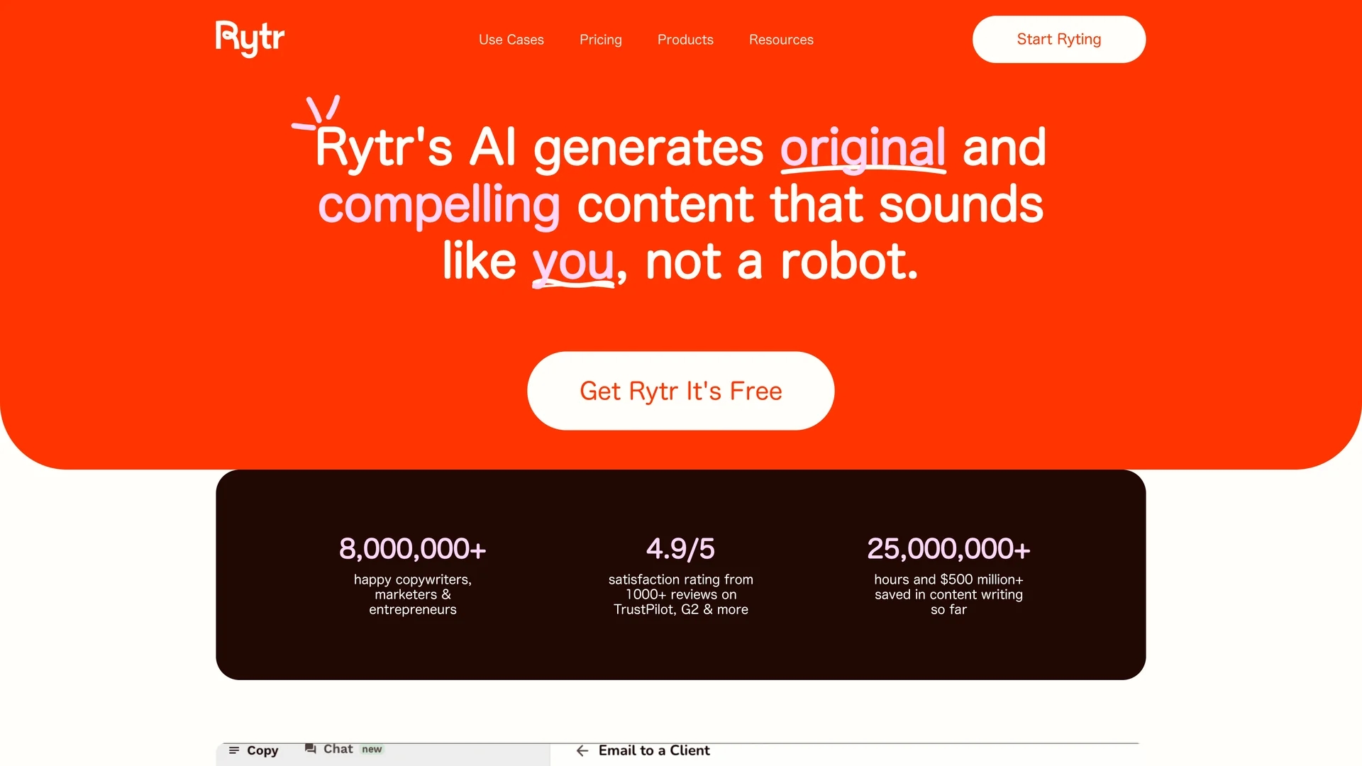 rytr homepage