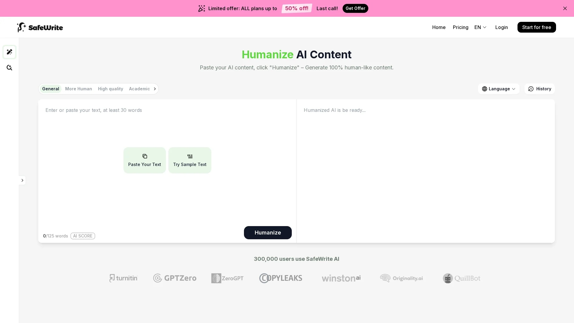 safewrite-ai homepage