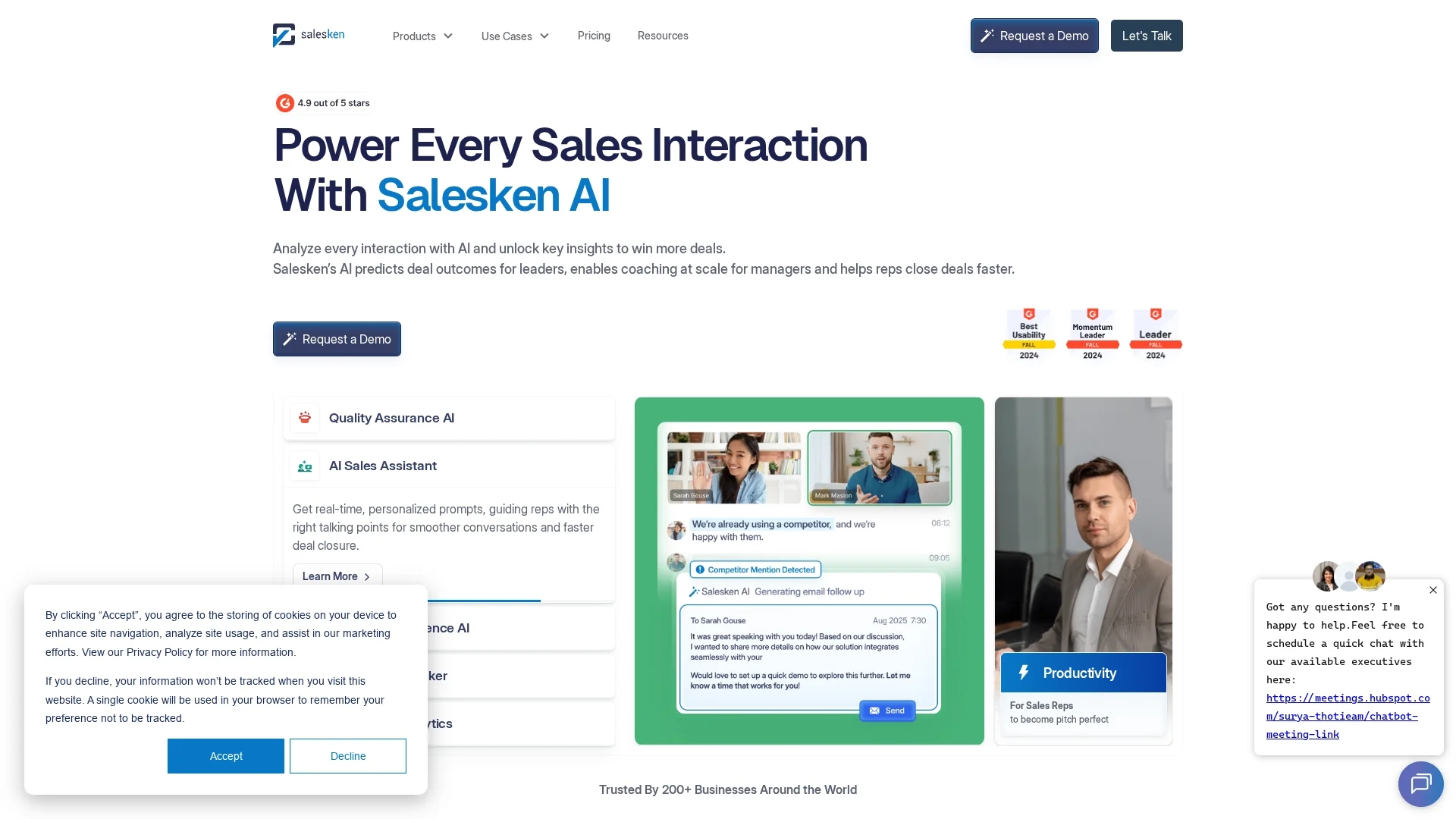 salesken-ai homepage
