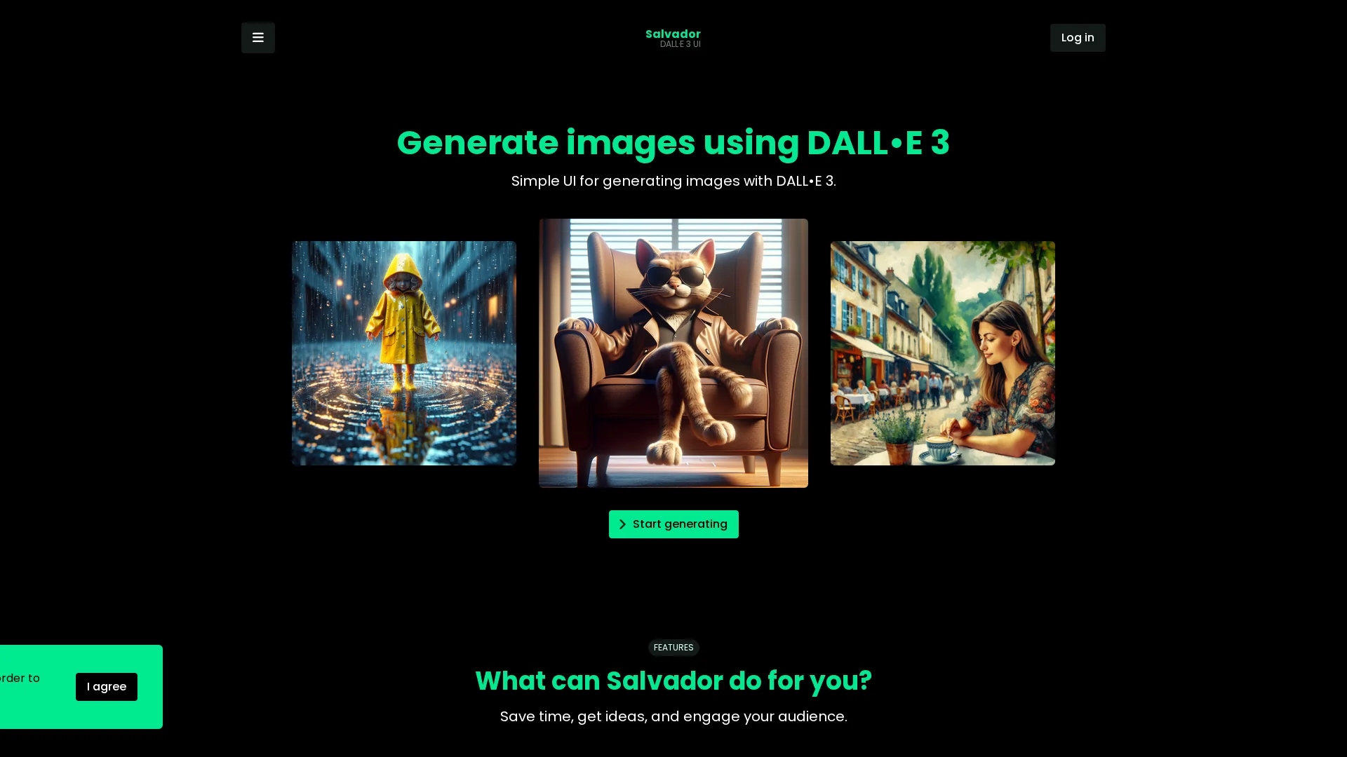 salvador-dall-e-3-ui homepage