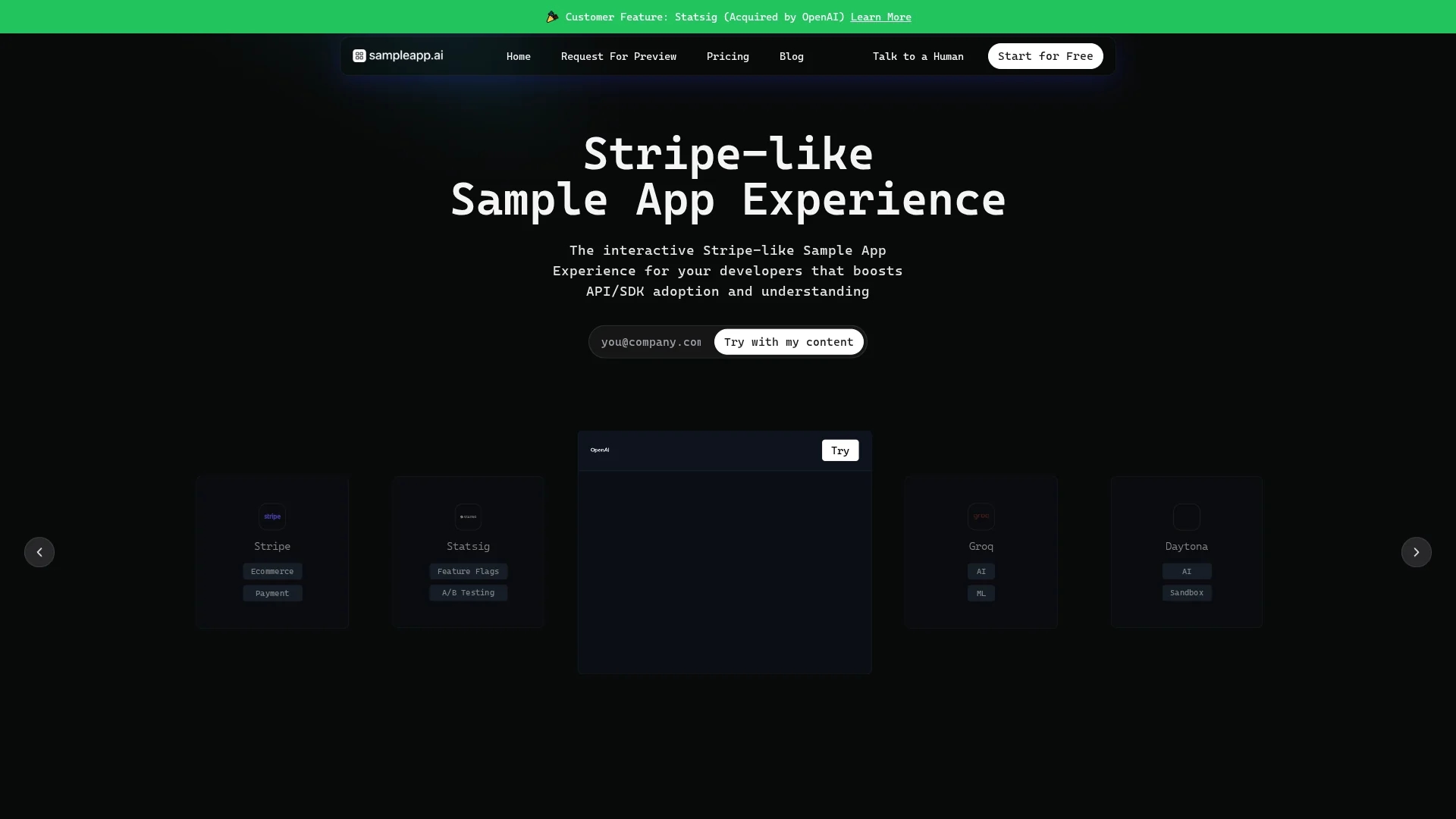 sampleapp-ai homepage