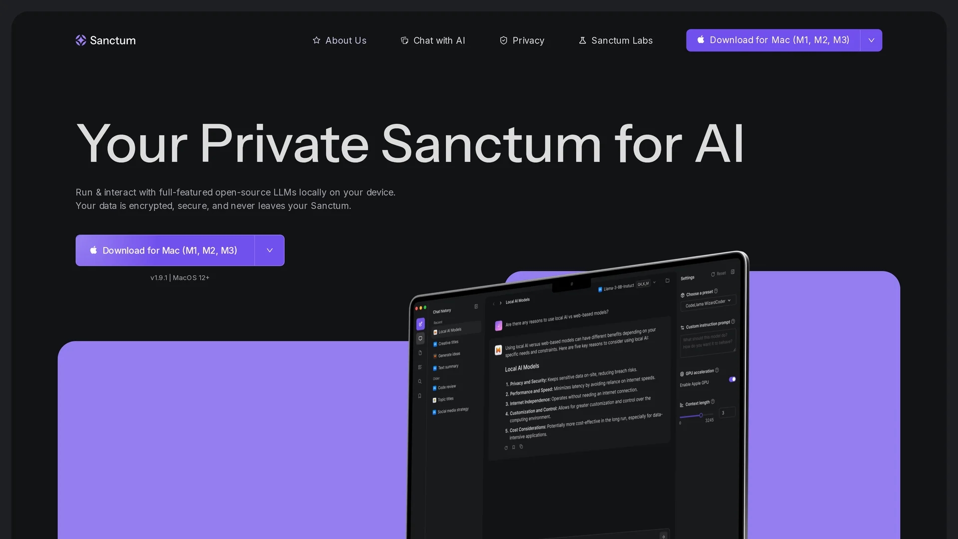 sanctum homepage