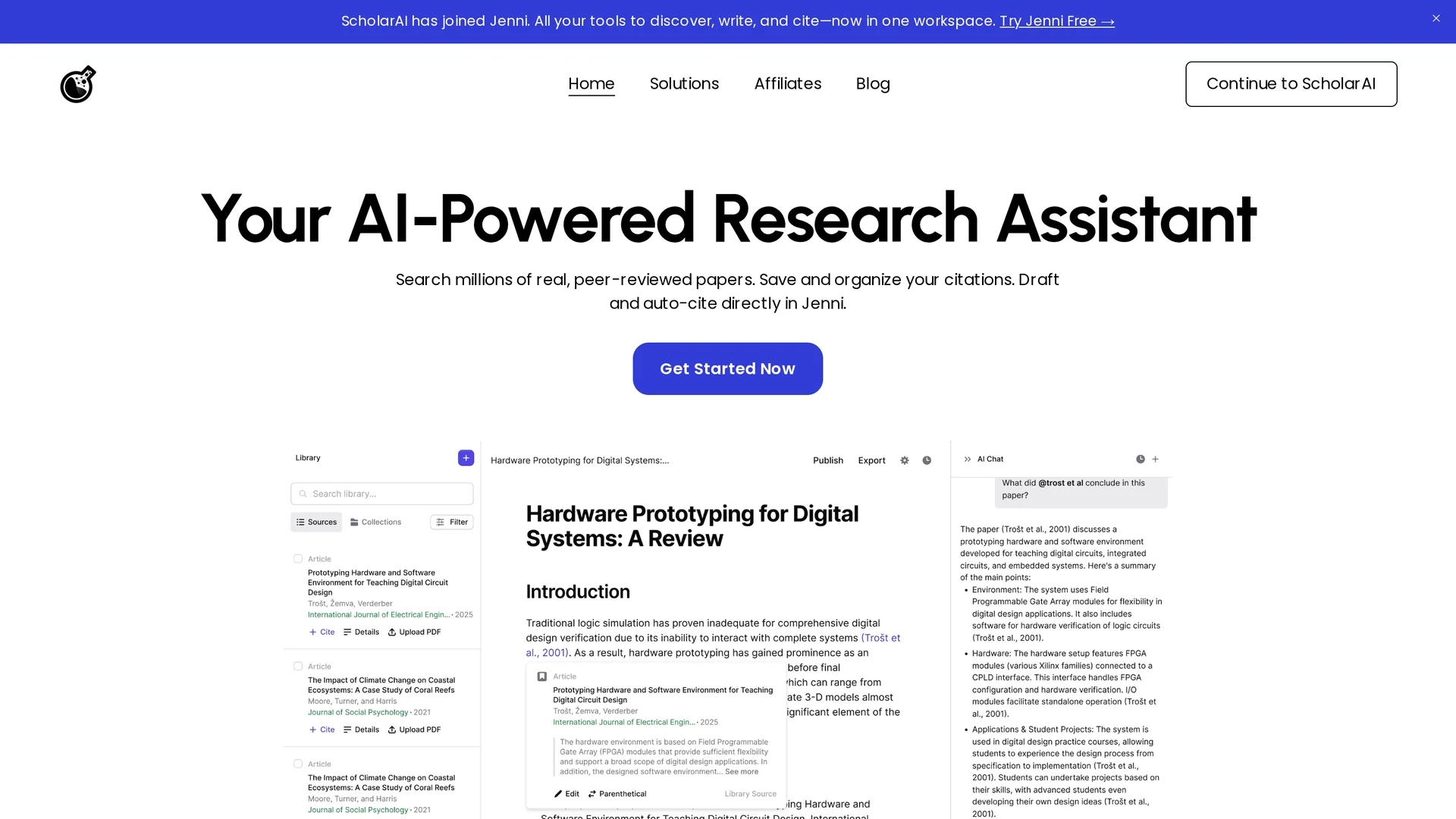 scholarai homepage