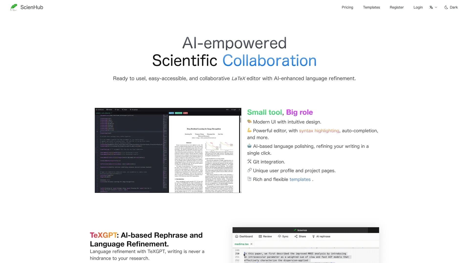 scienhub homepage