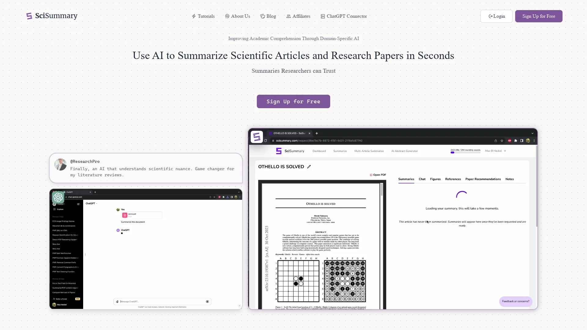 scisummary homepage
