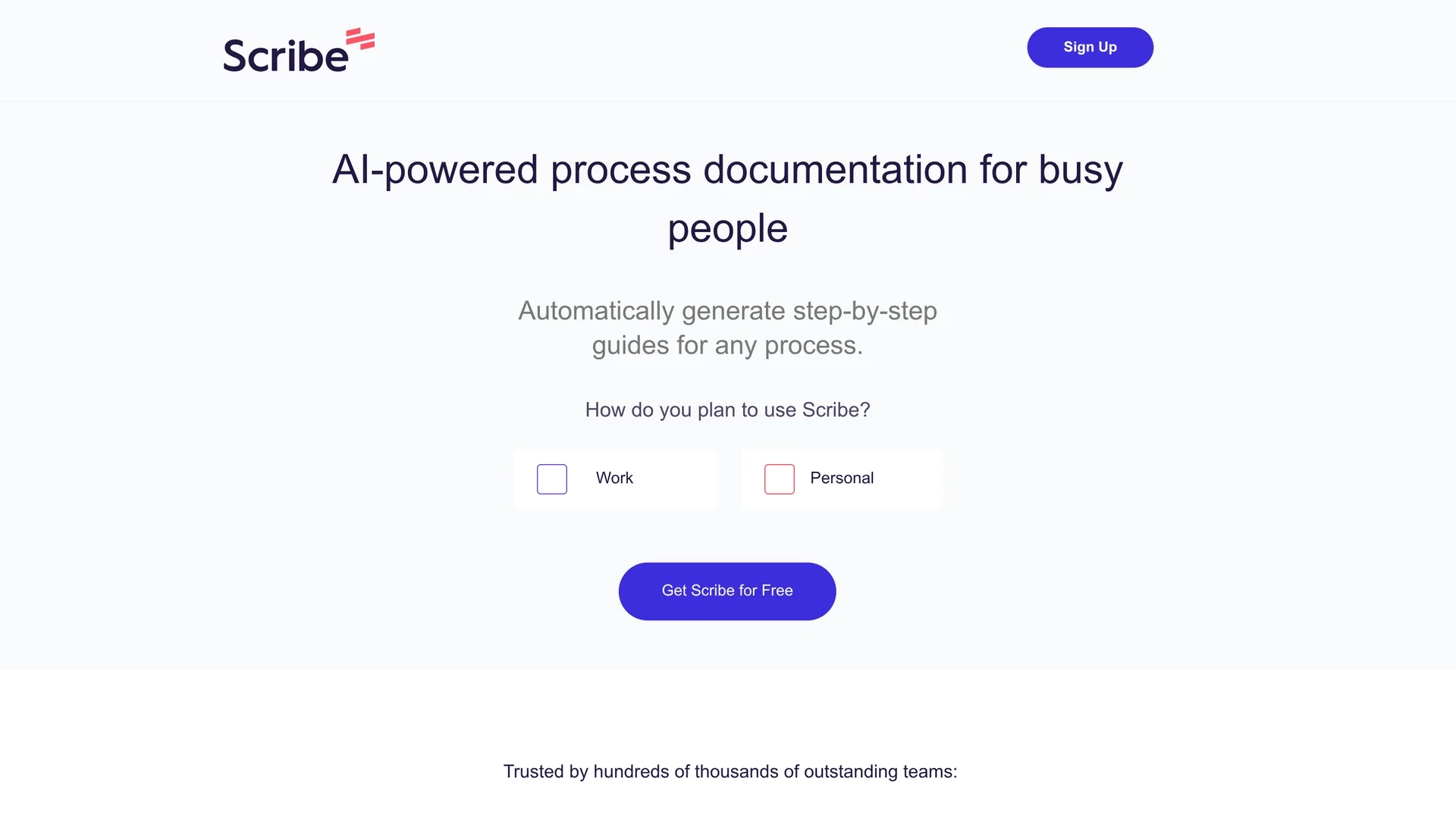 scribe homepage