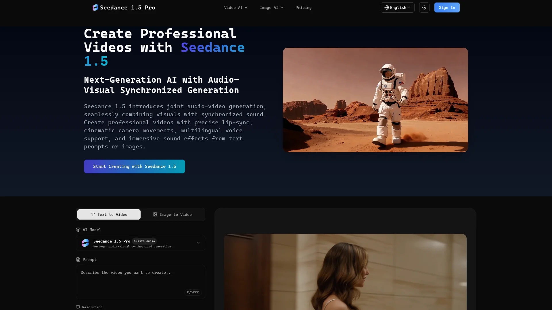 seedance-1-5-ai homepage