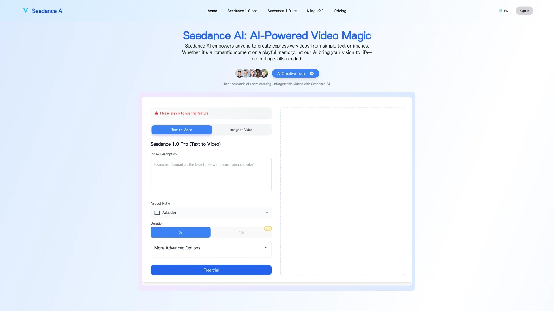 seedanceai-app homepage