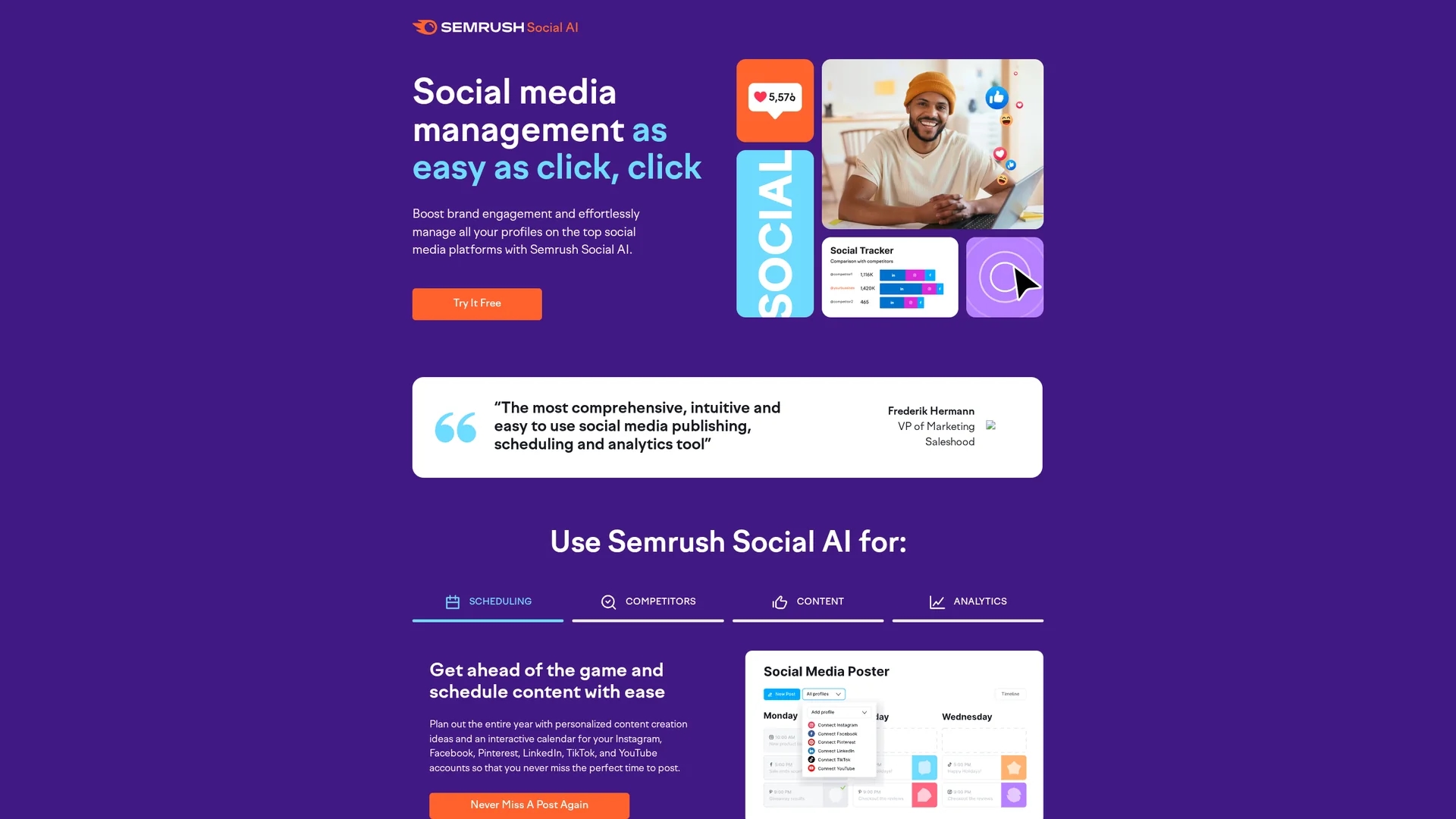 semrush-social-ai homepage