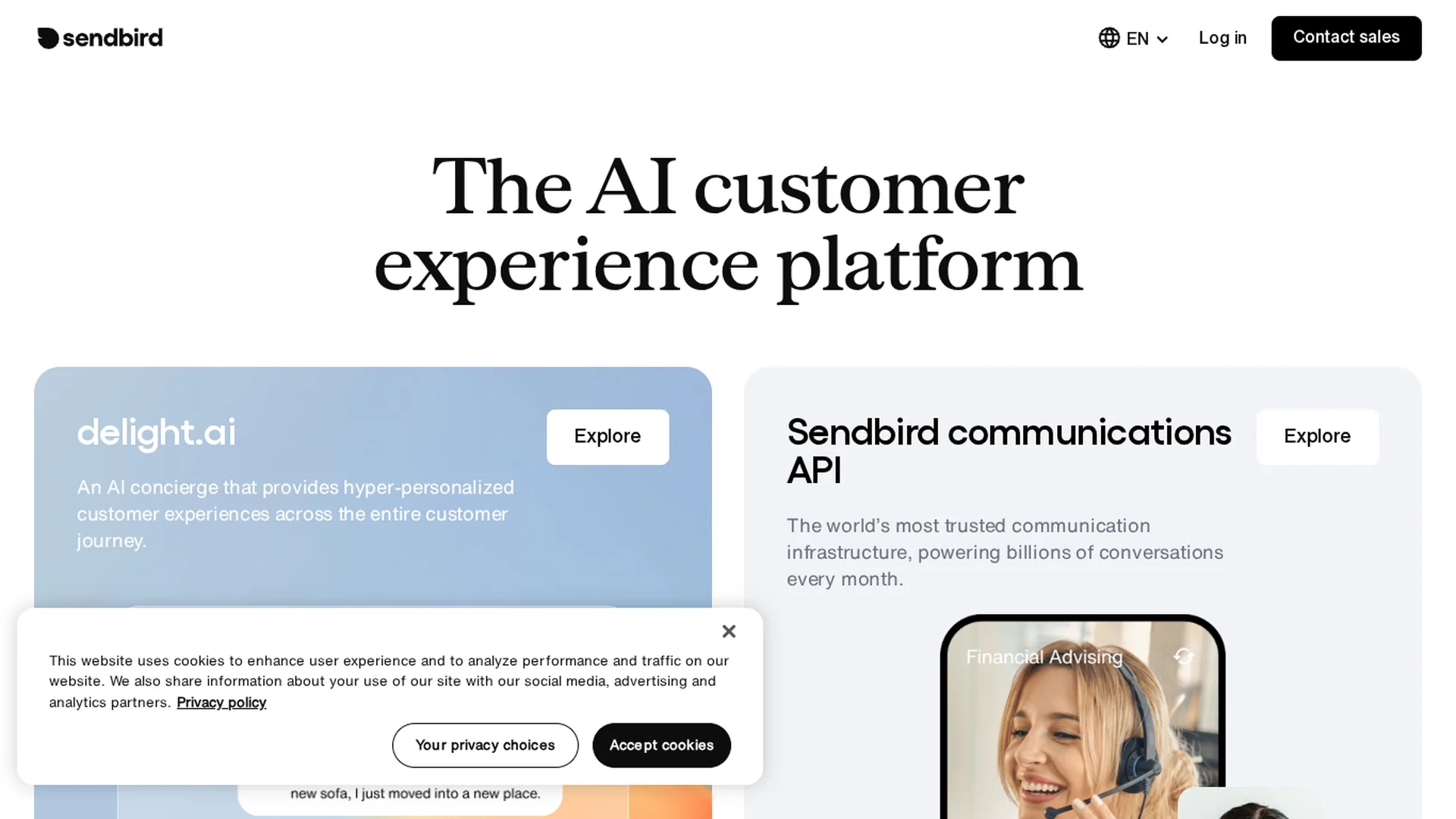 sendbird homepage