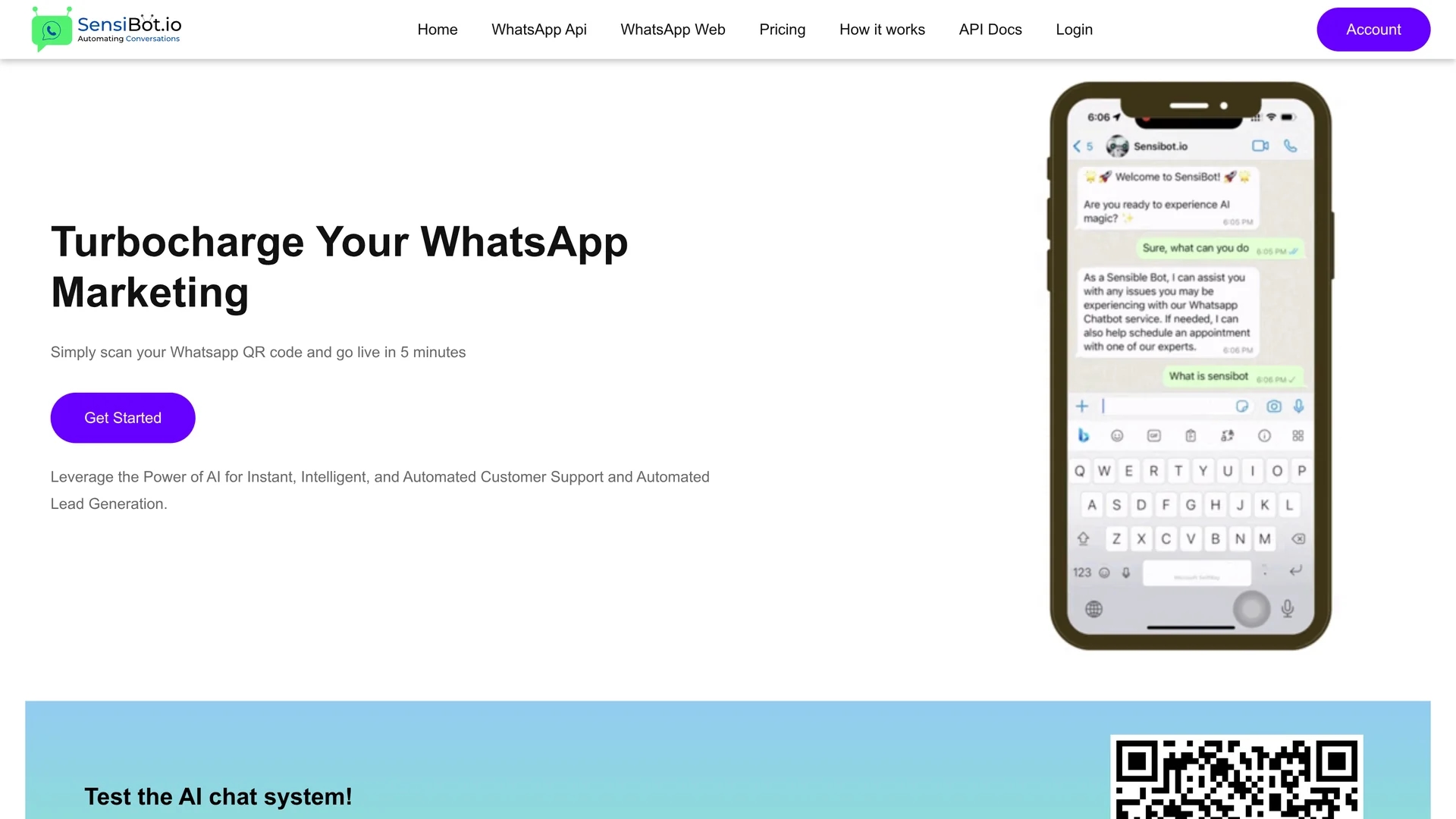 sensi-bot homepage
