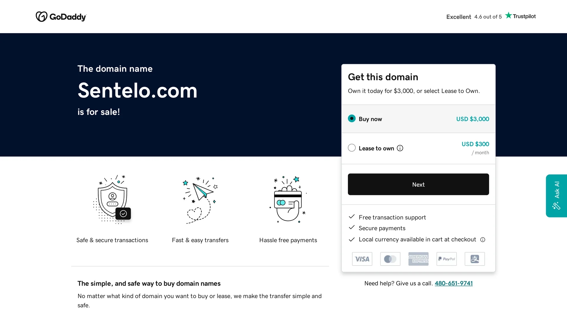 sentelo homepage