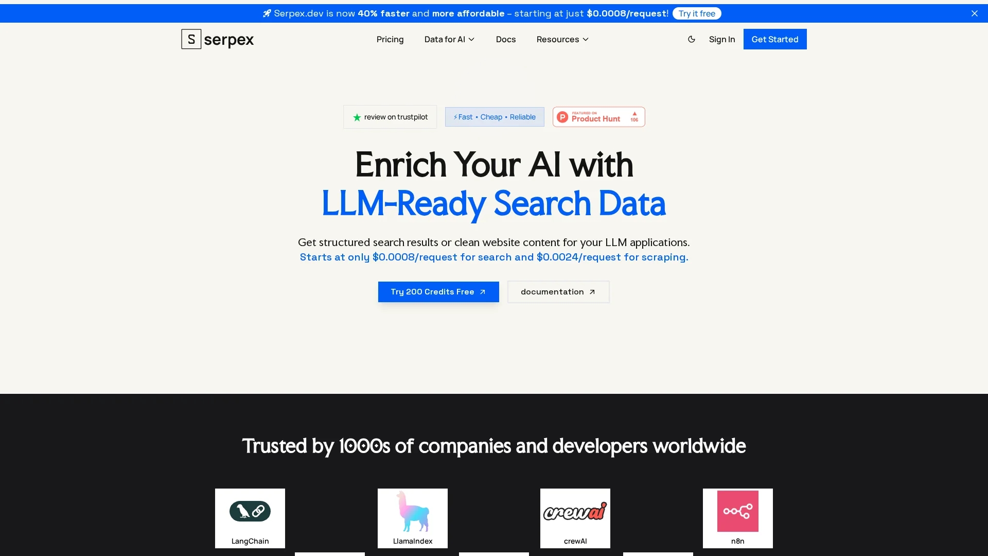 serpex-dev homepage
