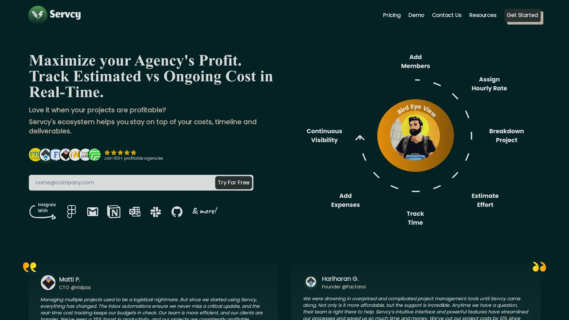 servcy homepage