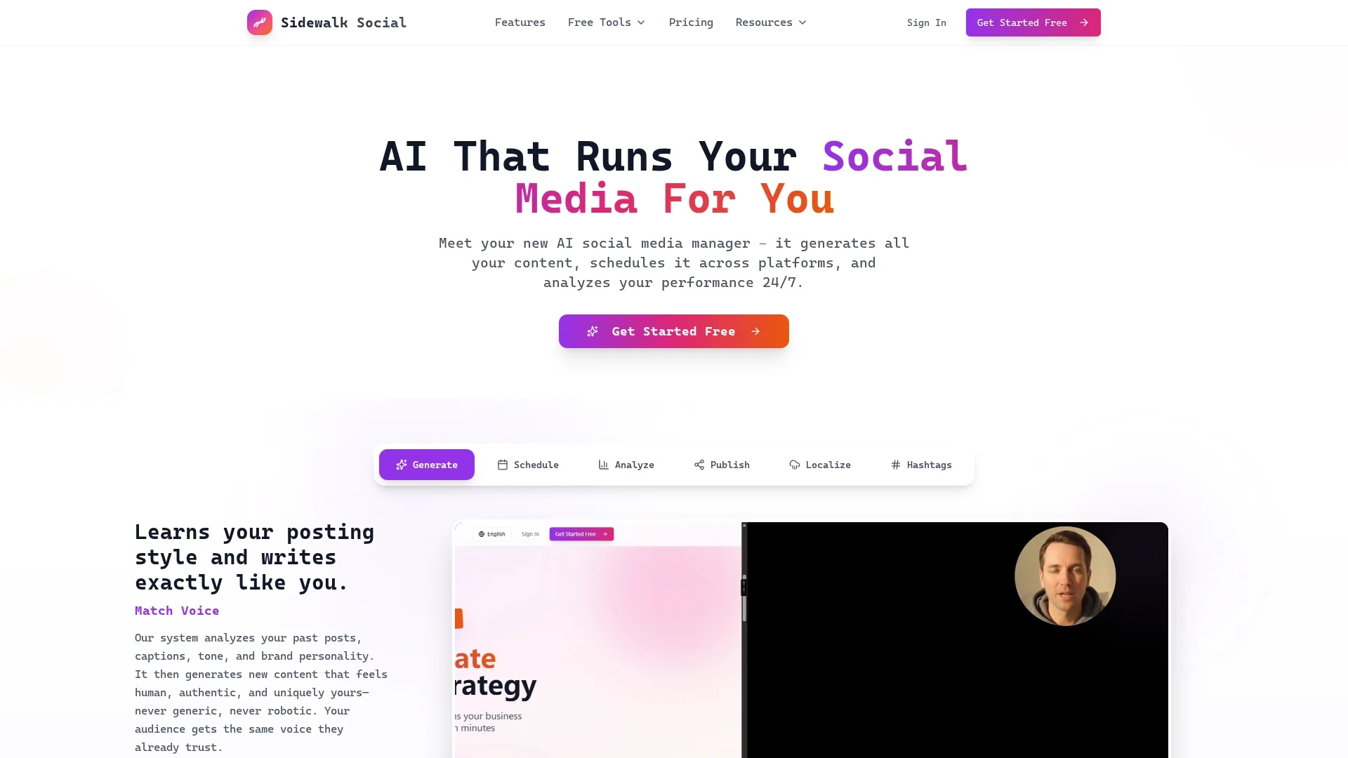 sidewalk-social homepage