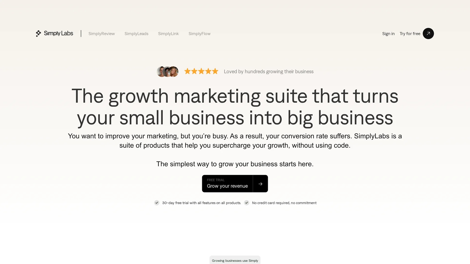 simplylabs homepage