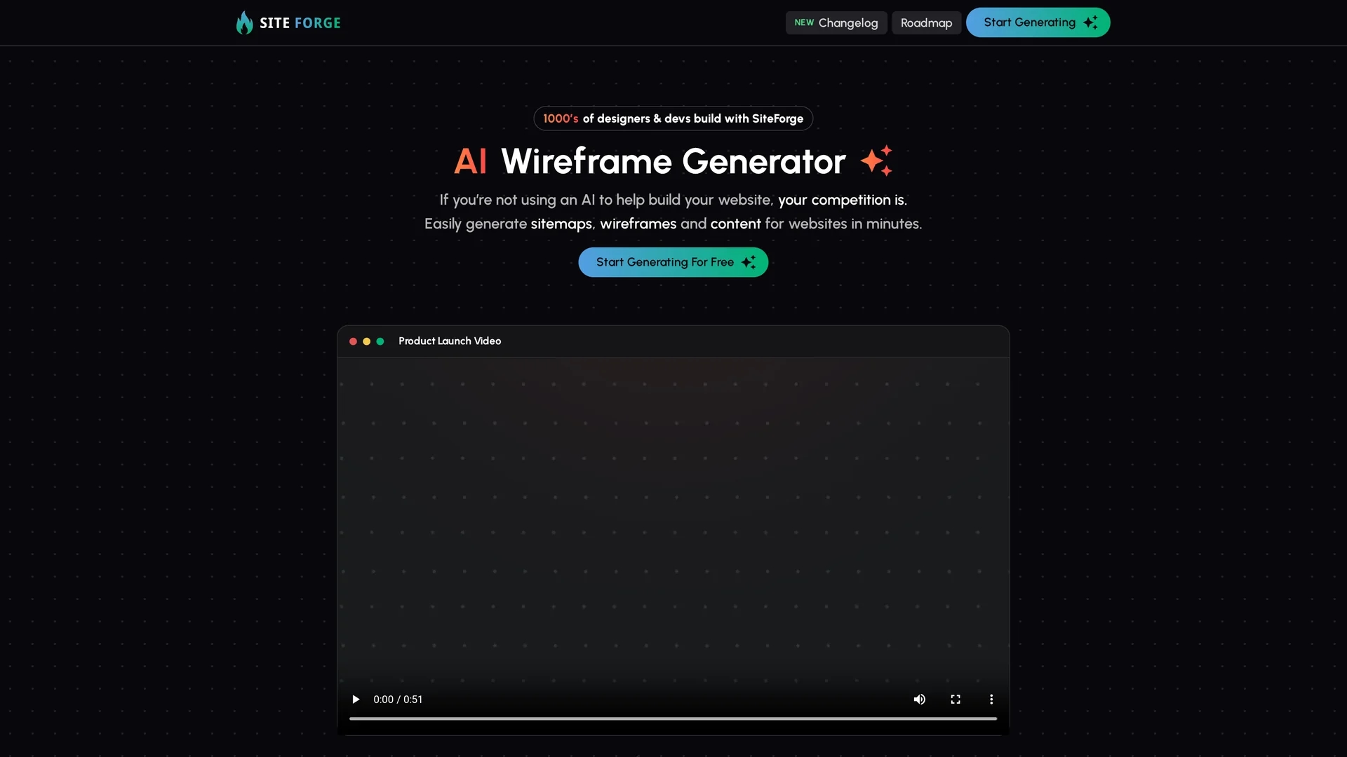 siteforge homepage