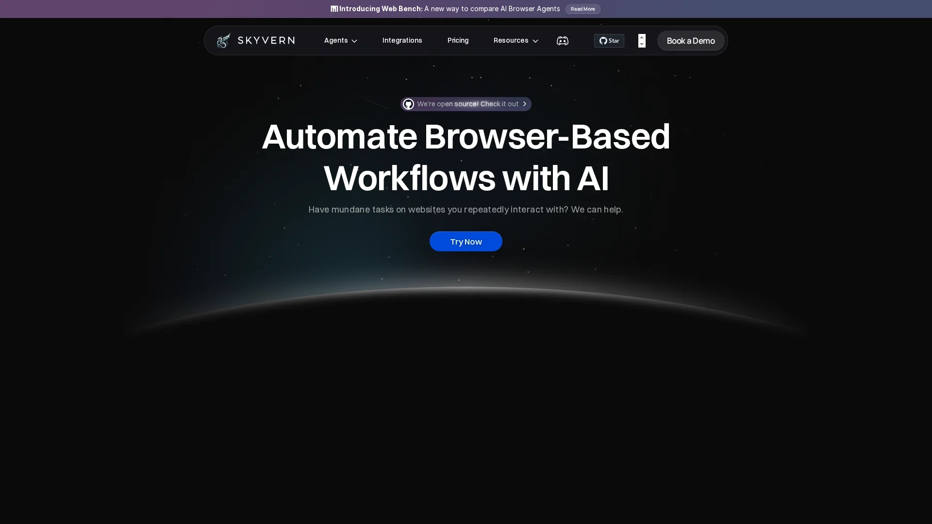 skyvern homepage