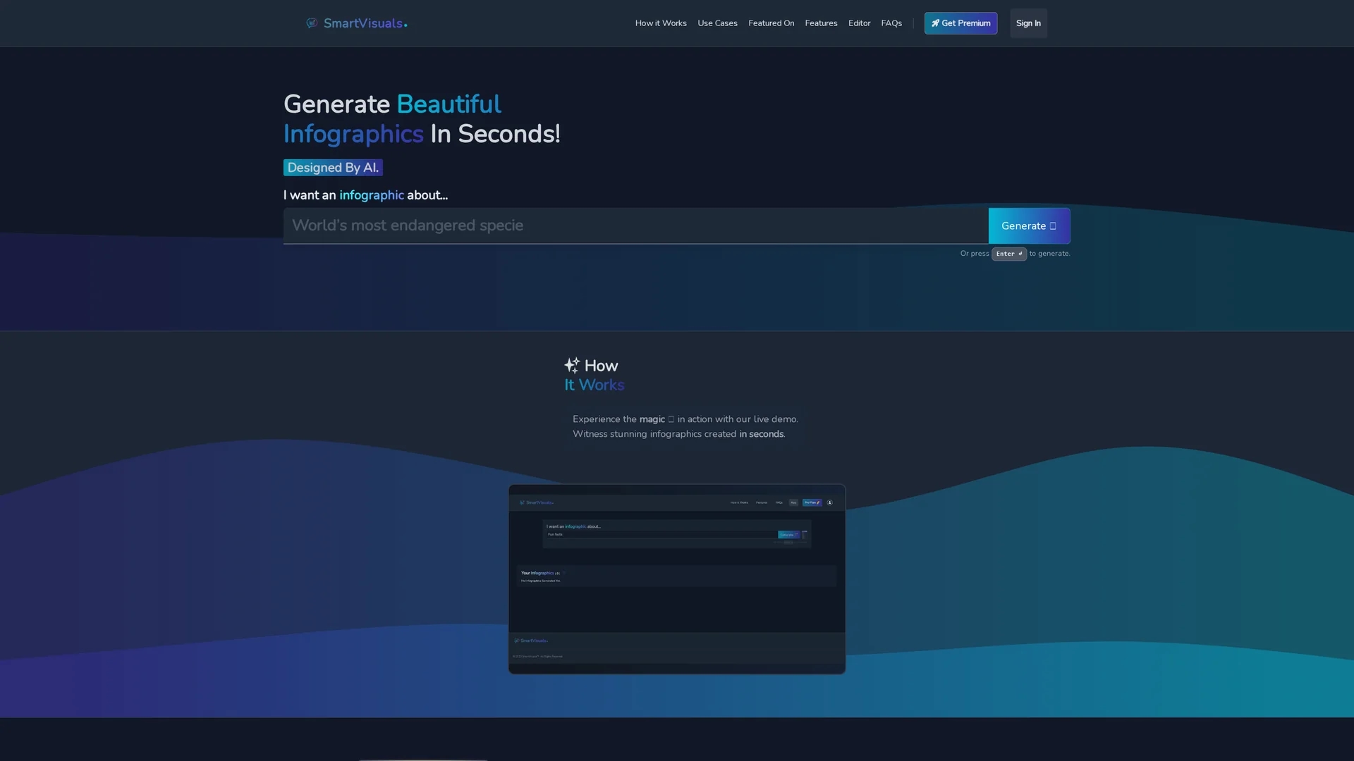 smartvisuals-app homepage