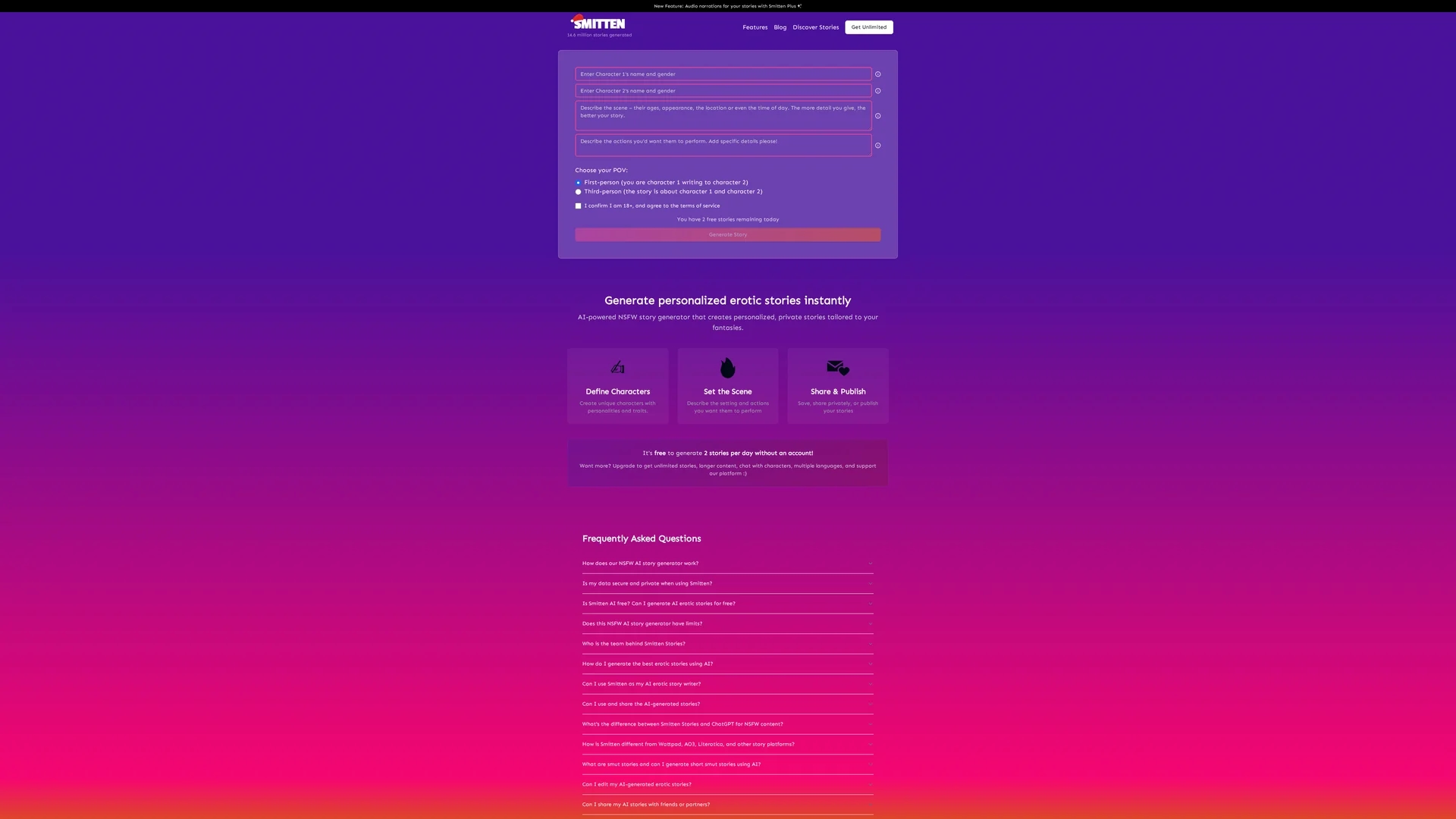 smitten-stories homepage