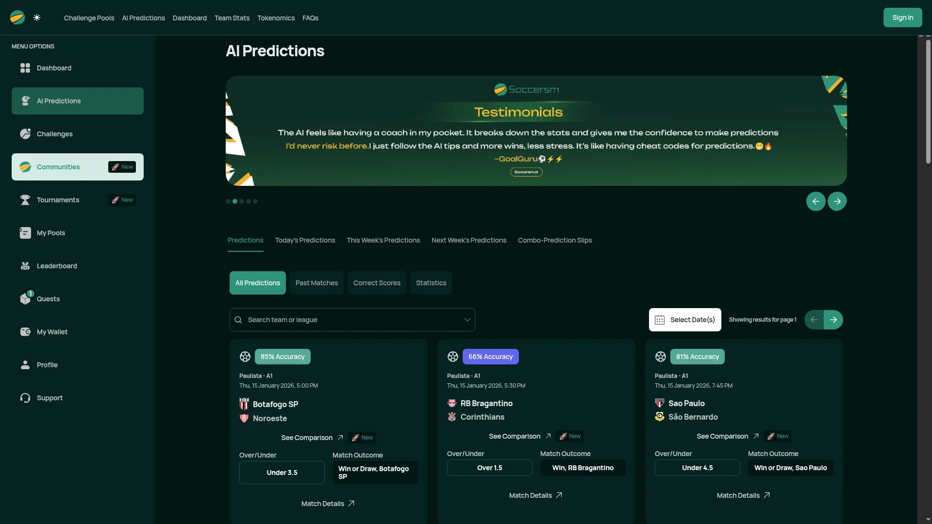 soccersm-analytics-ai homepage