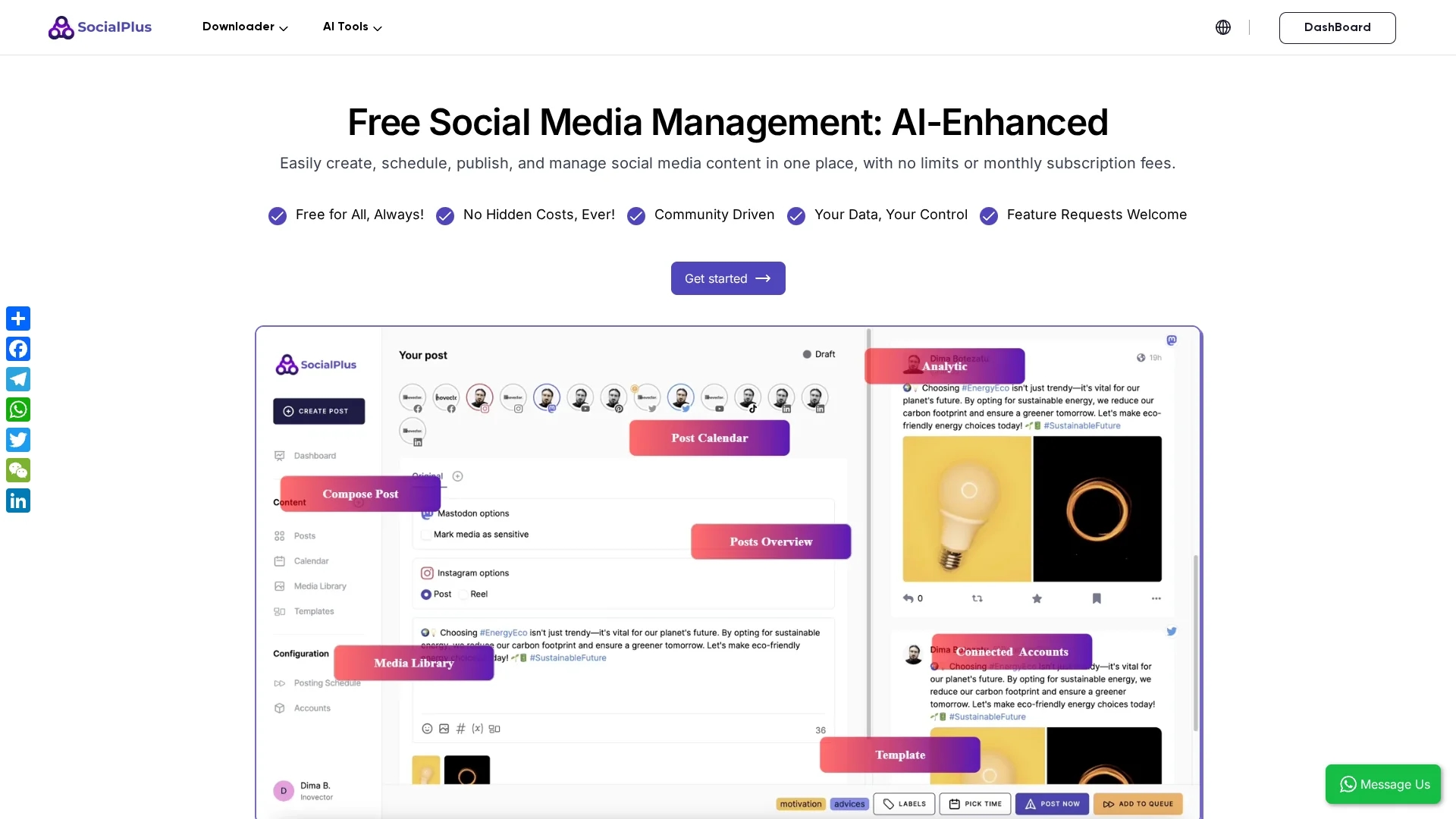 socialplus-ai homepage