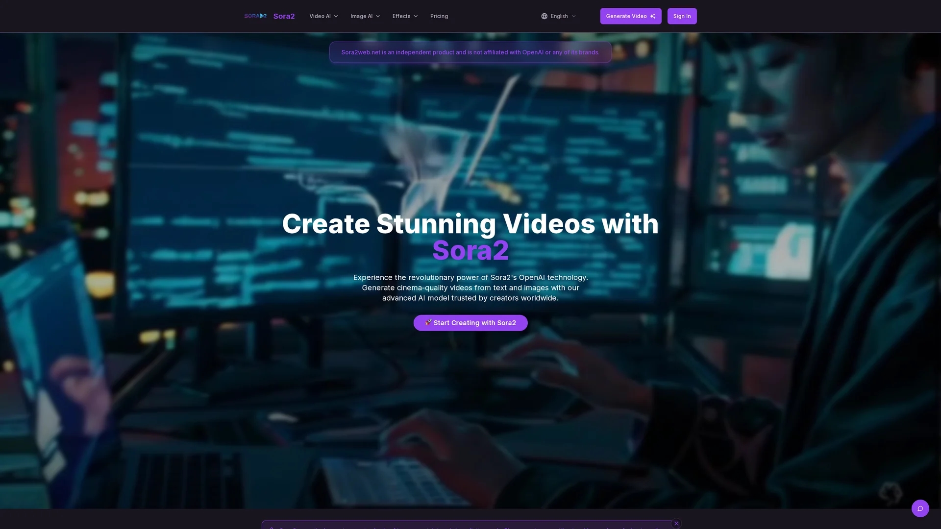 sora2web homepage