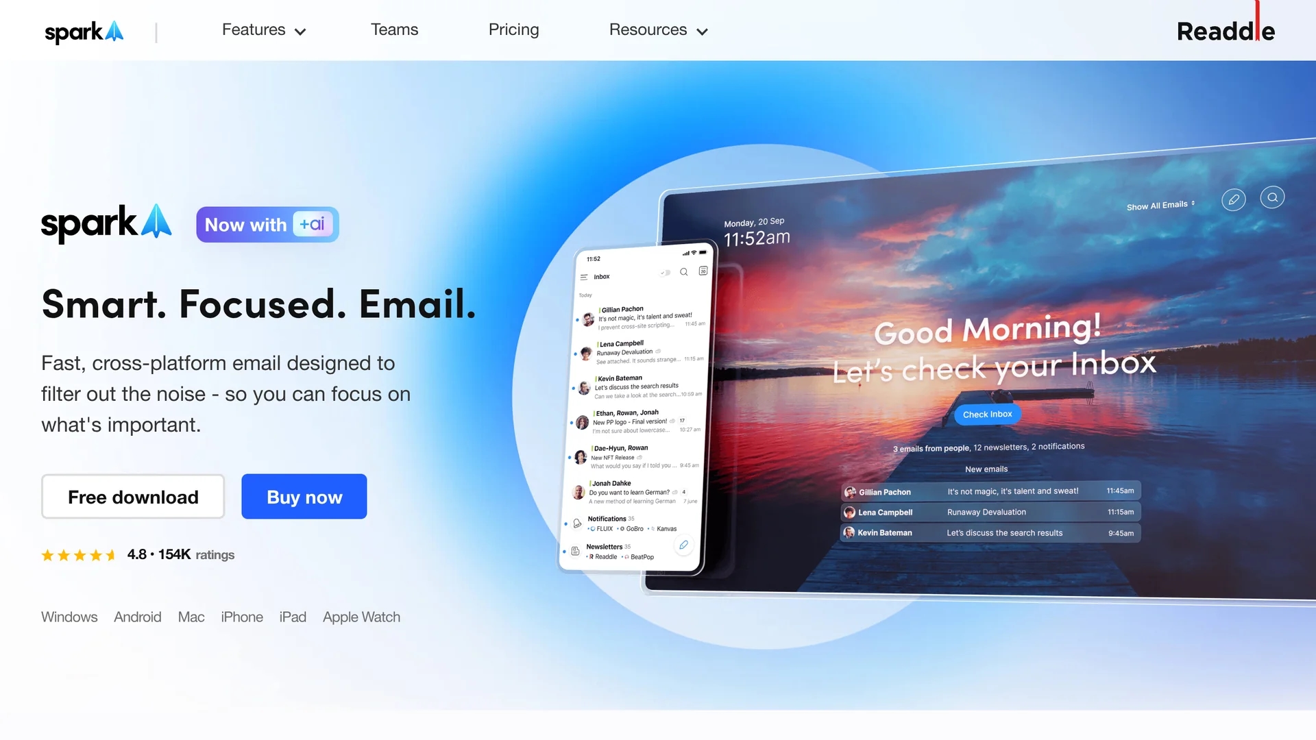 spark-mail homepage