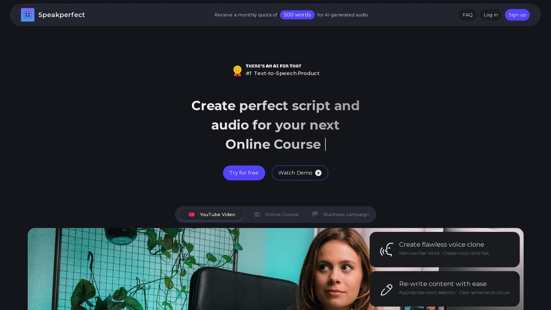 speakperfect homepage