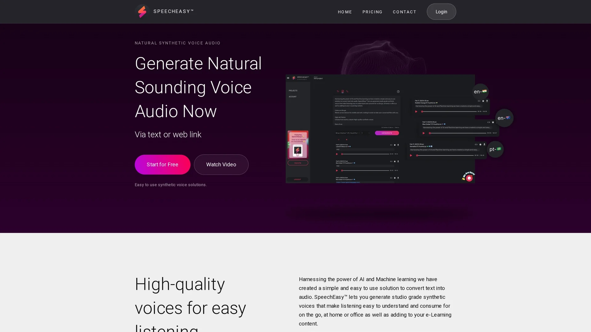 speecheasy homepage