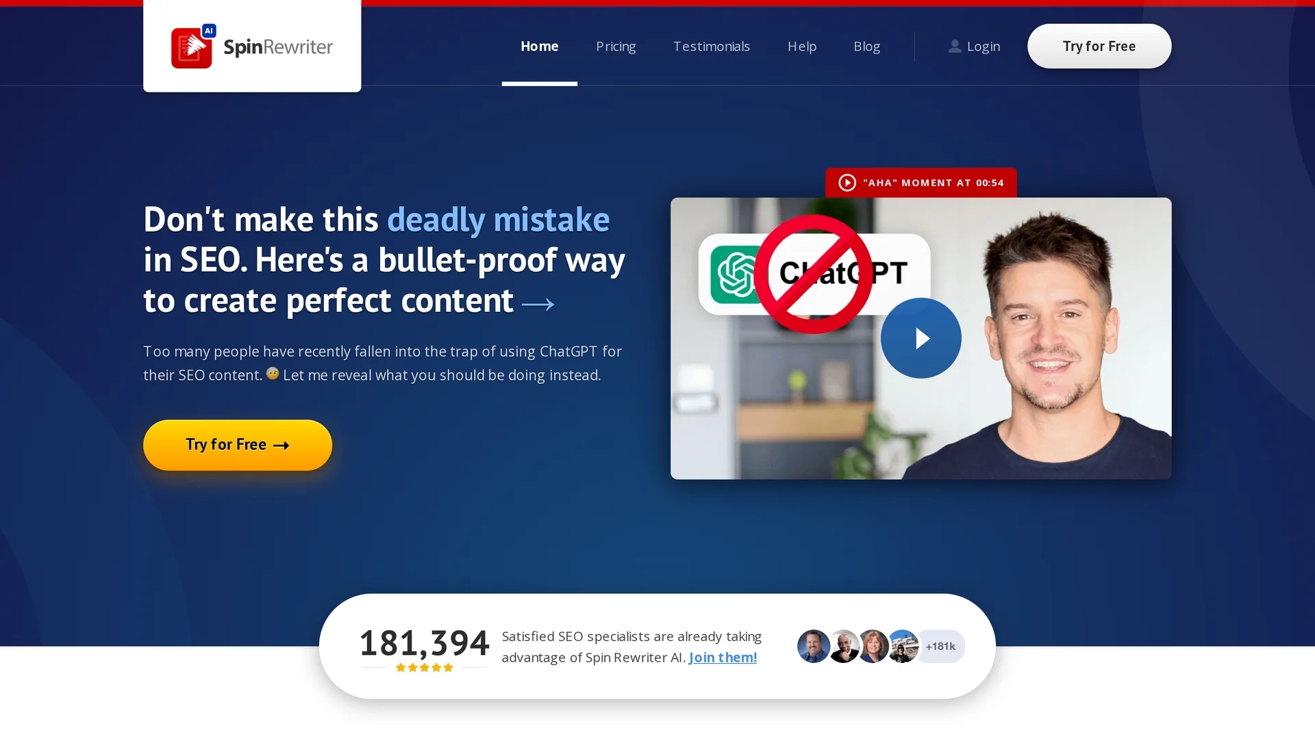 spinrewriter homepage
