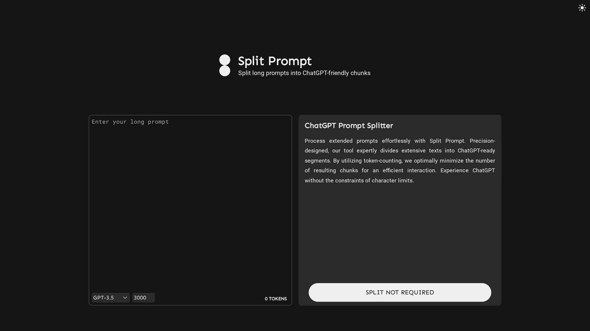split-prompt homepage
