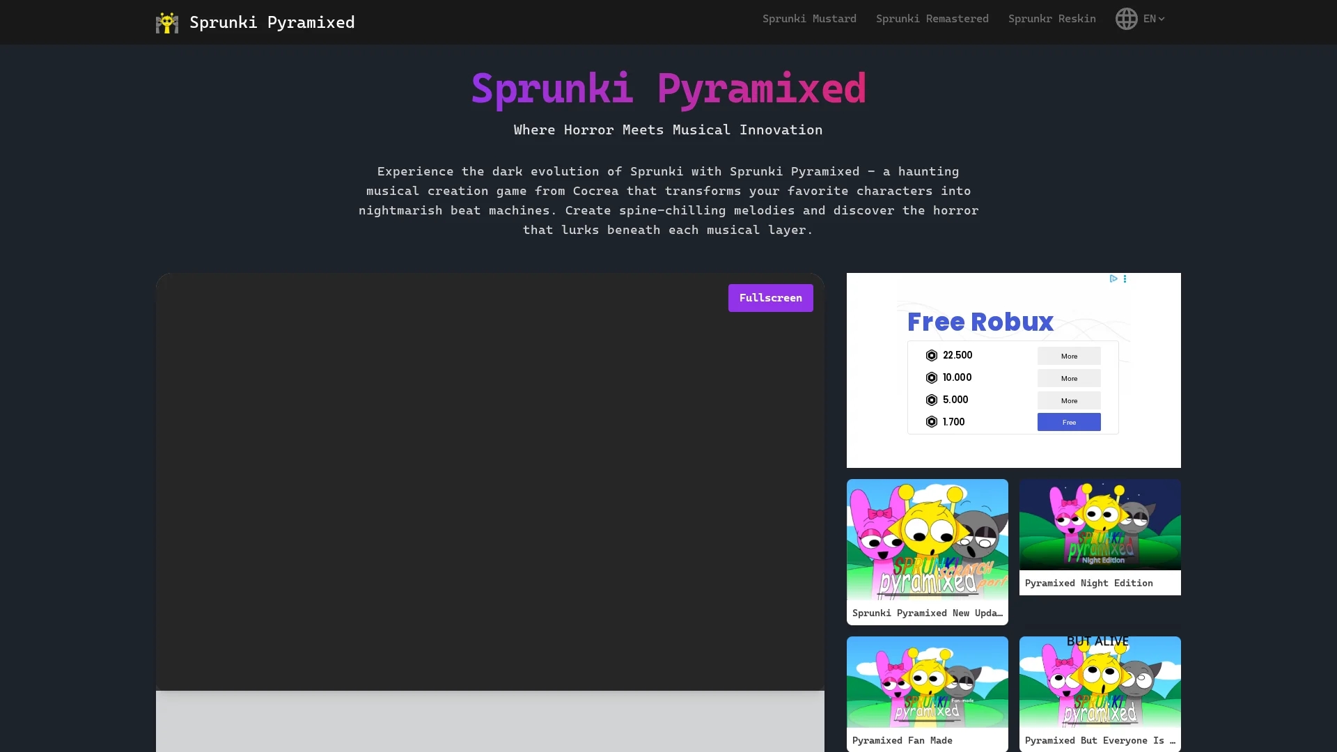 sprunki-pyramixed homepage