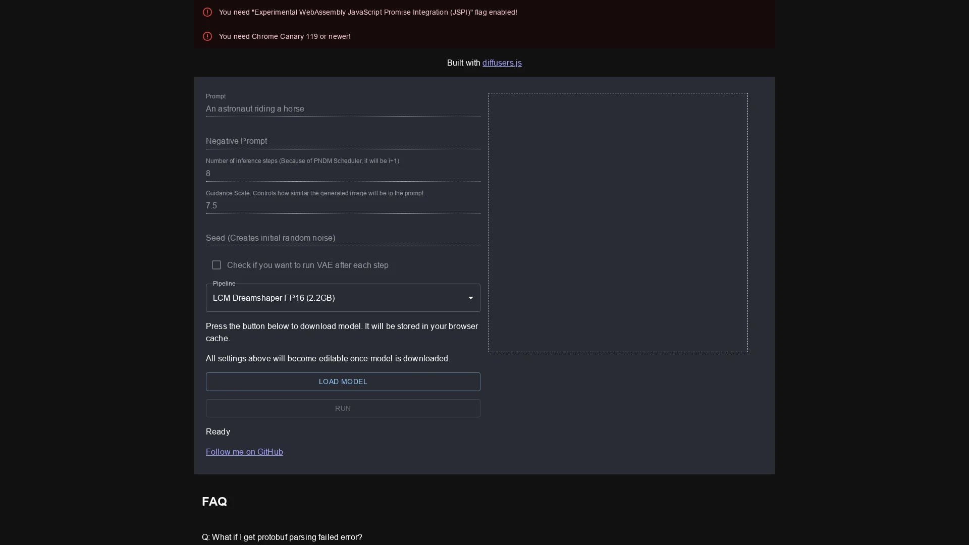 stable-diffusion-webgpu homepage