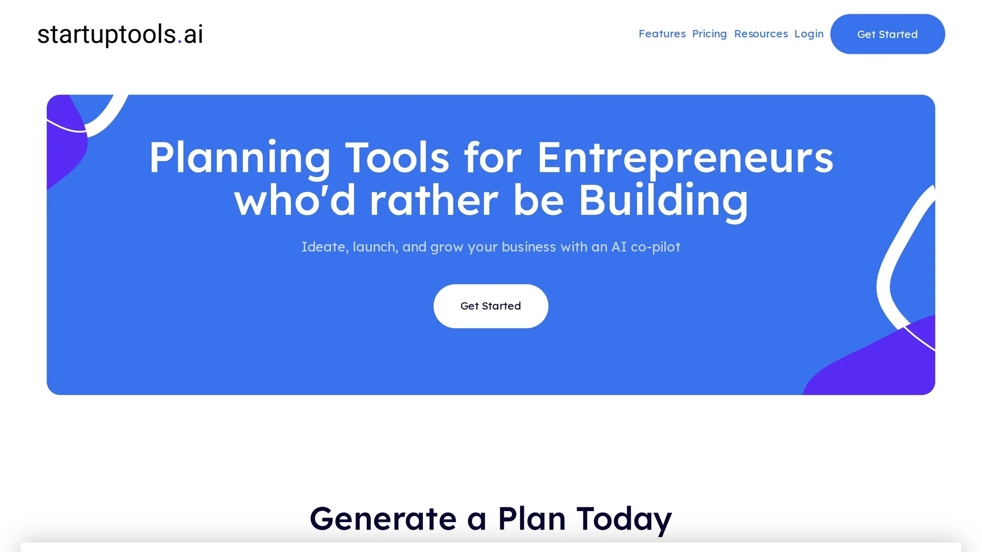 startuptools-ai homepage