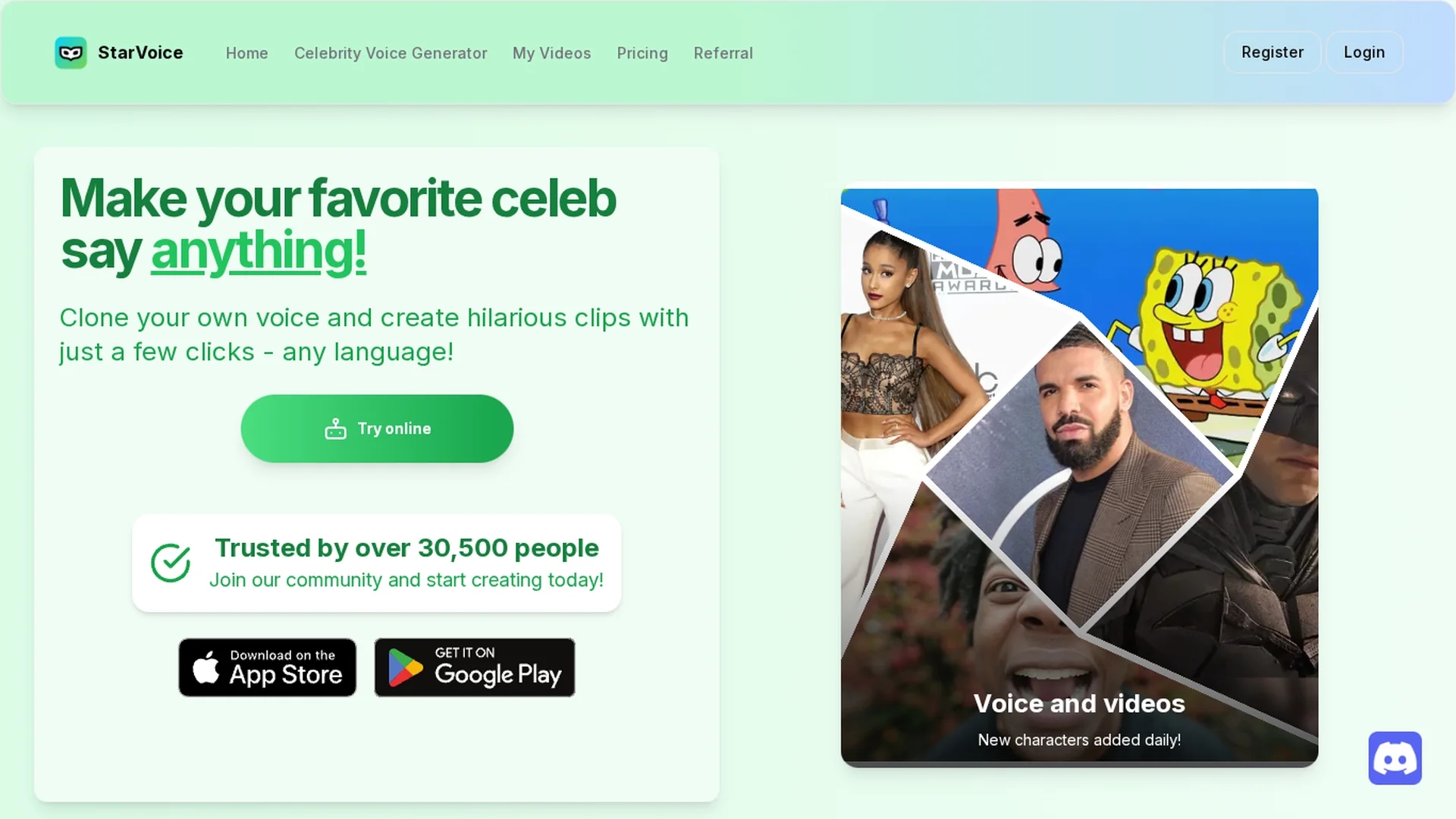 starvoiceai homepage