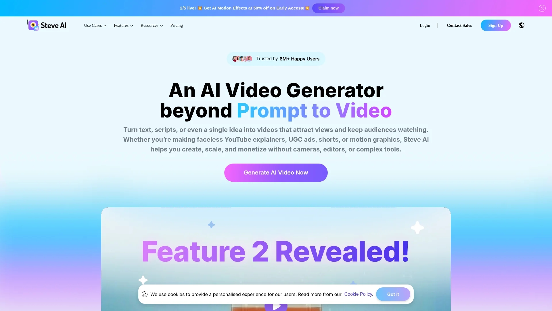 steve-ai homepage