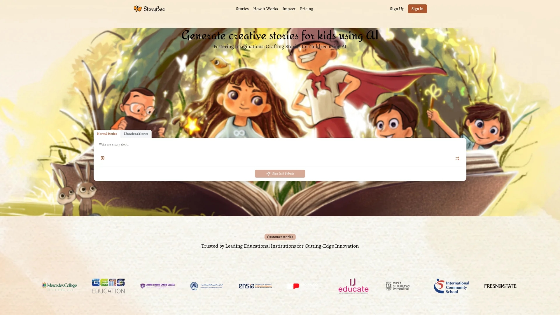 storybee homepage