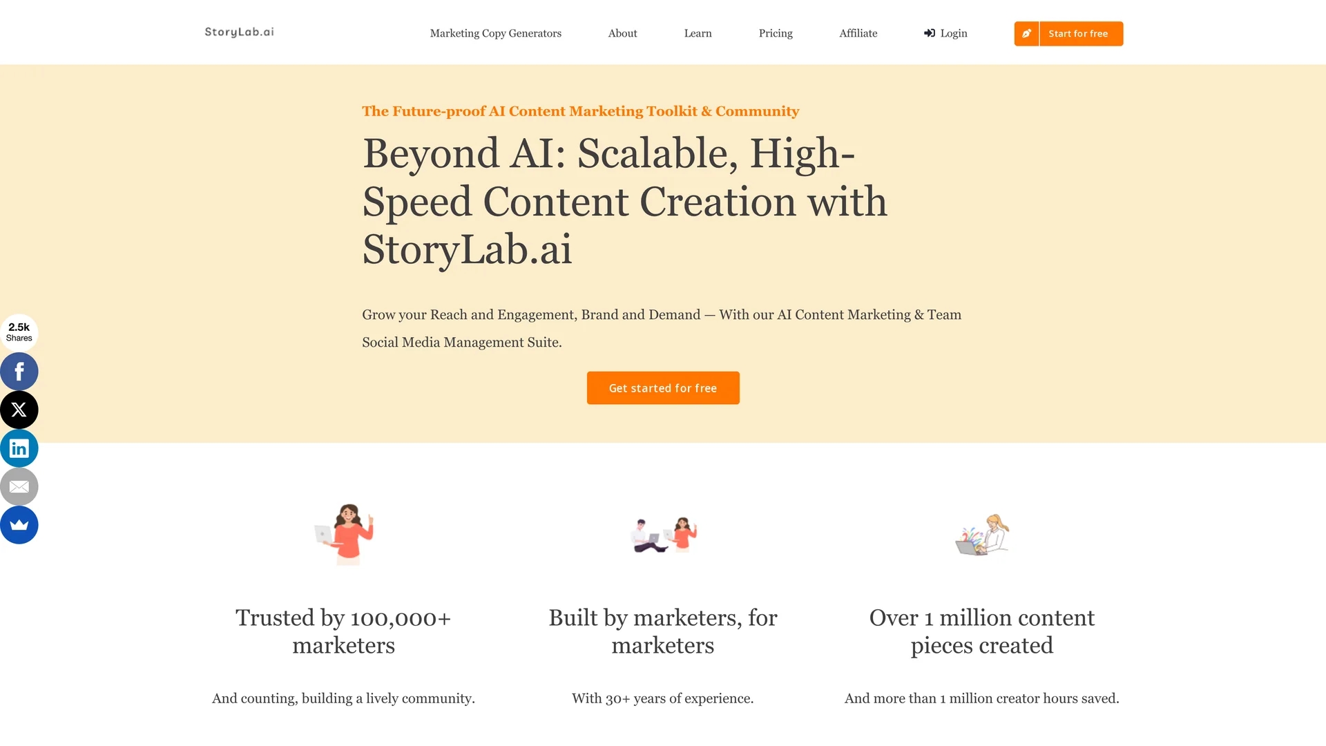 storylab-ai homepage