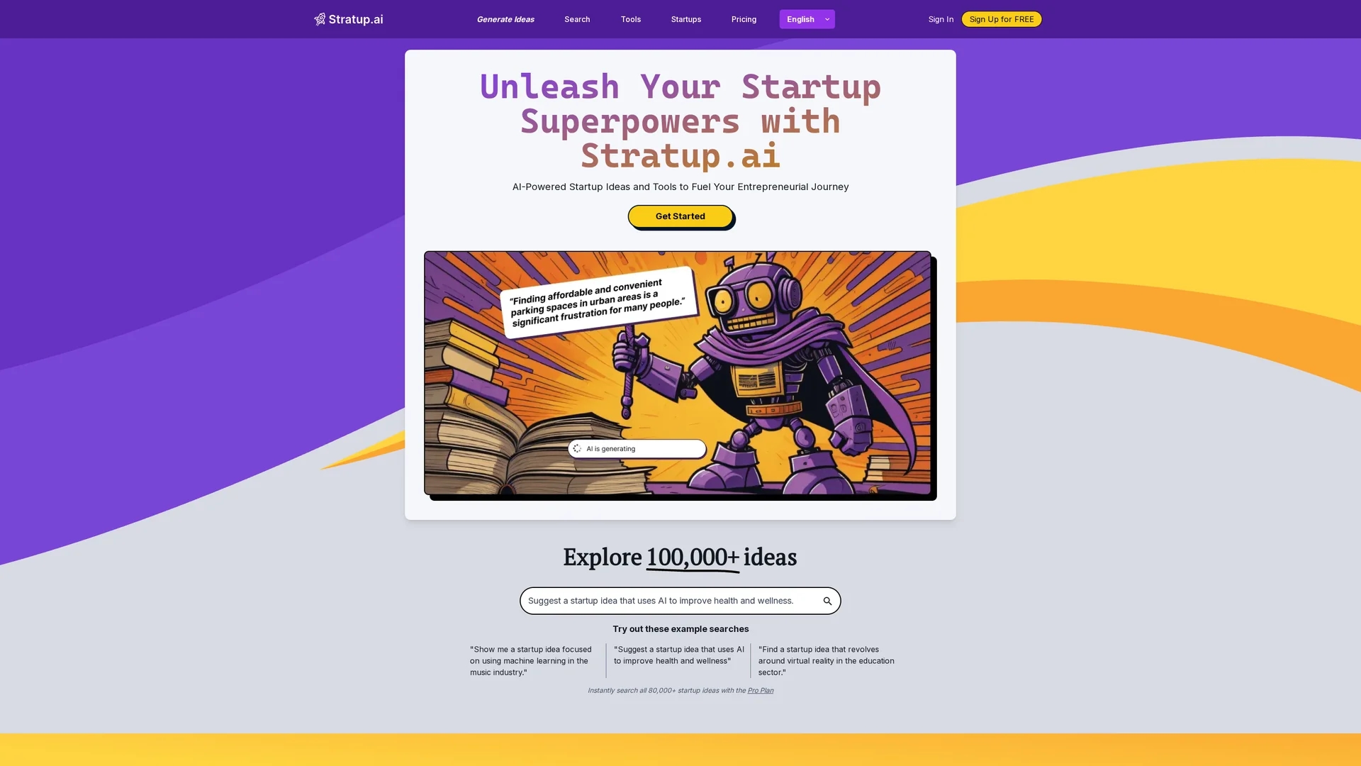 stratup-ai homepage