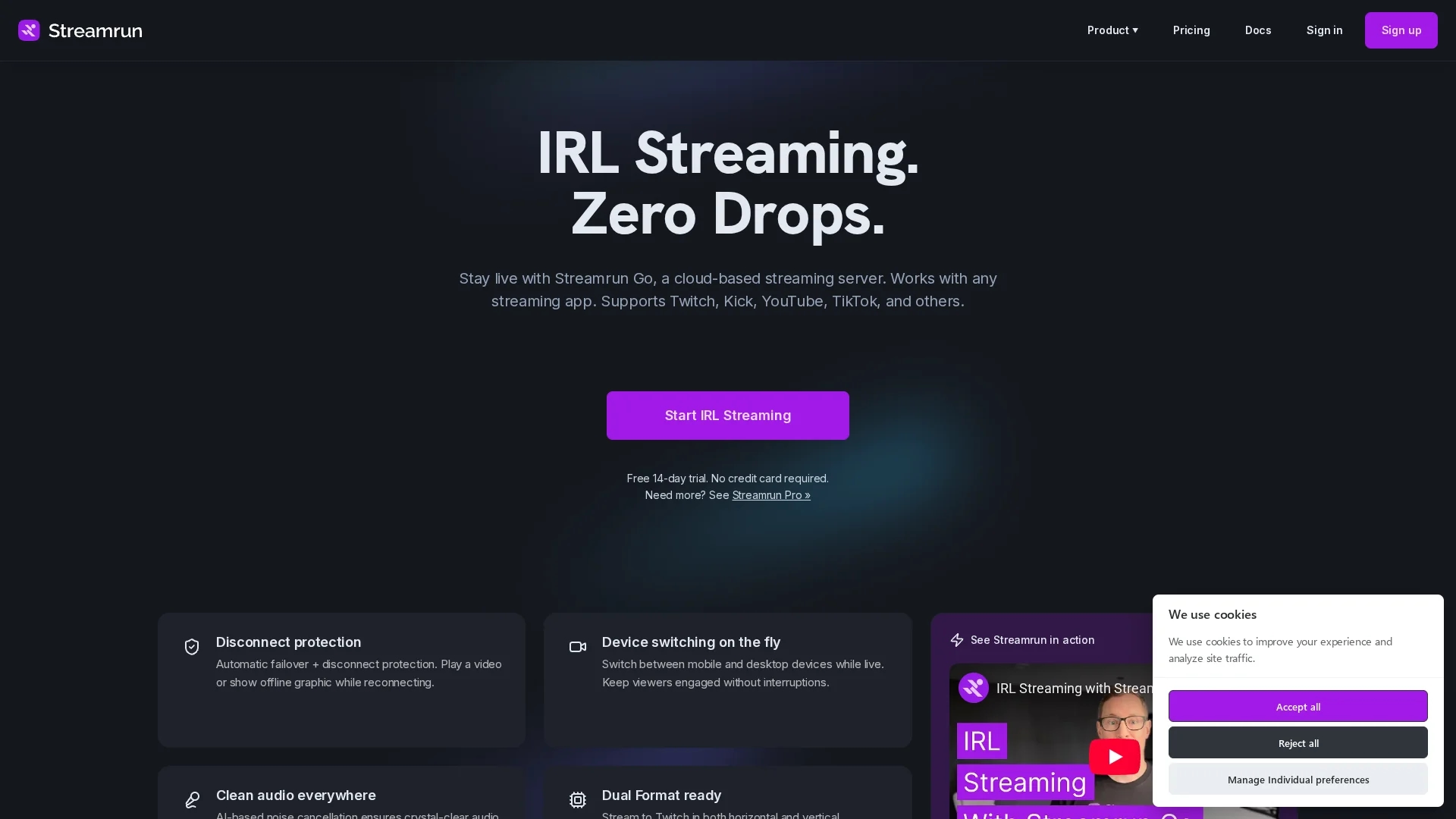 streamrun homepage