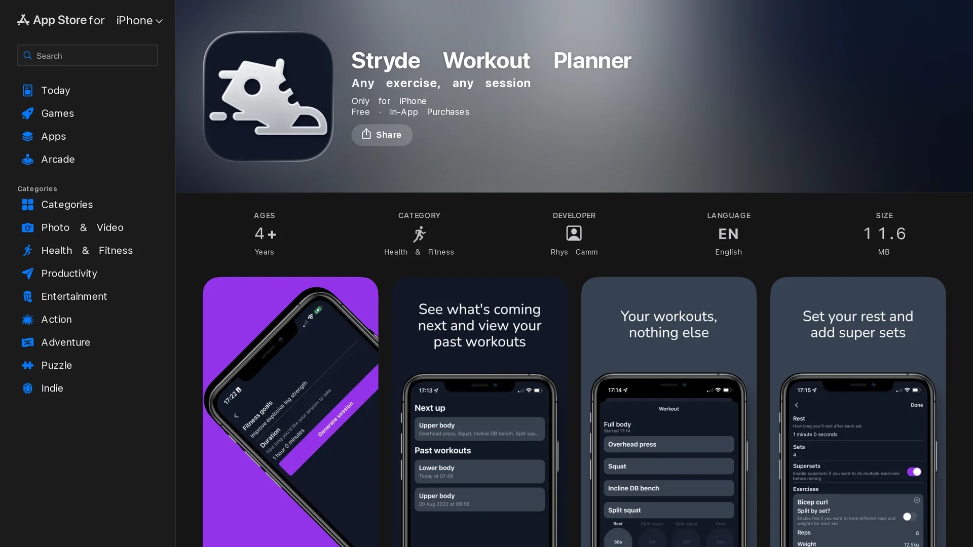stryde-ai-workout-generator homepage